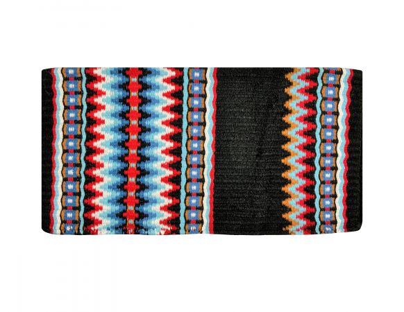 36" X 34" Wool Saddle Blanket with red accents