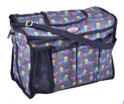 Showman Unicorn printed nylon cordura grooming carrier with durable nylon shoulder straps