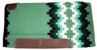 36" x 34" 100% New Zealand wool cutter style lucky green pad. Colors will vary