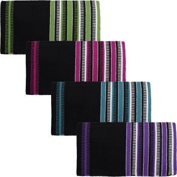 32" x 64" Wool saddle blanket with colored zipper design