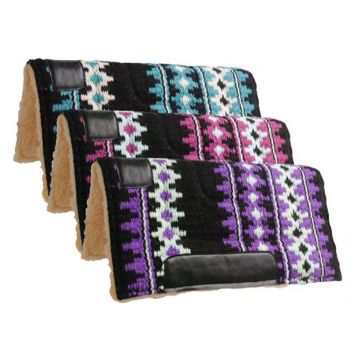 Showman 24" x 24" 100% Woven Wool Top Saddle Pad with Fleece Bottom