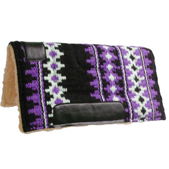 Showman 24" x 24" 100% Woven Wool Top Saddle Pad with Fleece Bottom #3