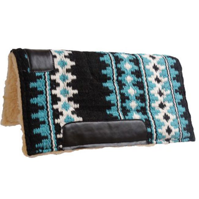 Showman 24" x 24" 100% Woven Wool Top Saddle Pad with Fleece Bottom #4