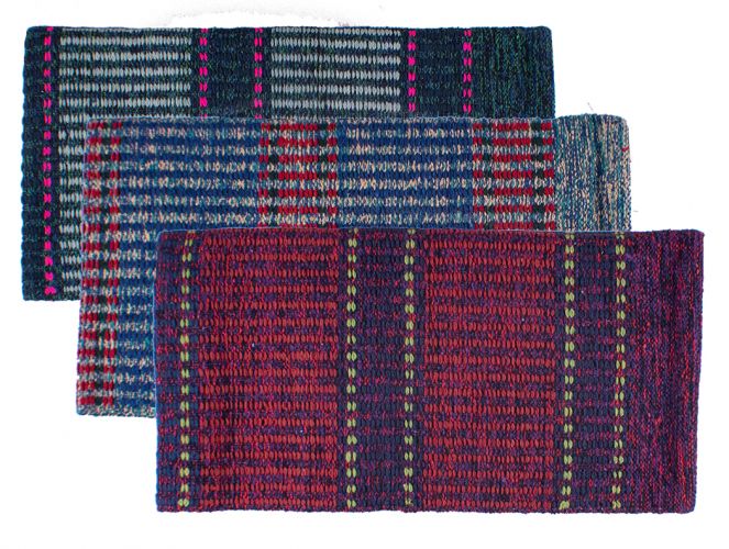 32" x 64" multi colored double weave saddle blankets