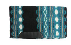 Showman 34" x 40" Heavy weight woven wool, single ply saddle blanket with smooth leather wear