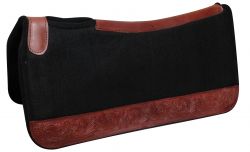 Showman 32" X 31" Contoured felt pad with floral tooled wear leathers