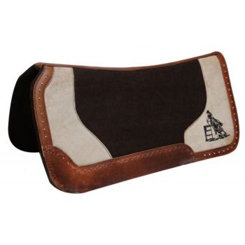 Showman 31" x 31" Dark Brown Felt Saddle Pad with Barrel Racer
