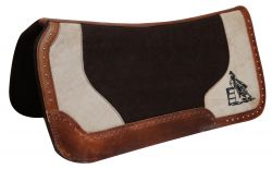 Showman 31" x 31" Dark brown felt pad with barrel racer embroidery