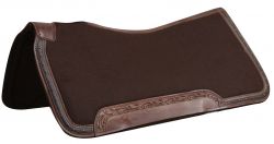31" x 32" 100% Wool top, memory felt bottom saddle pad with leather trim