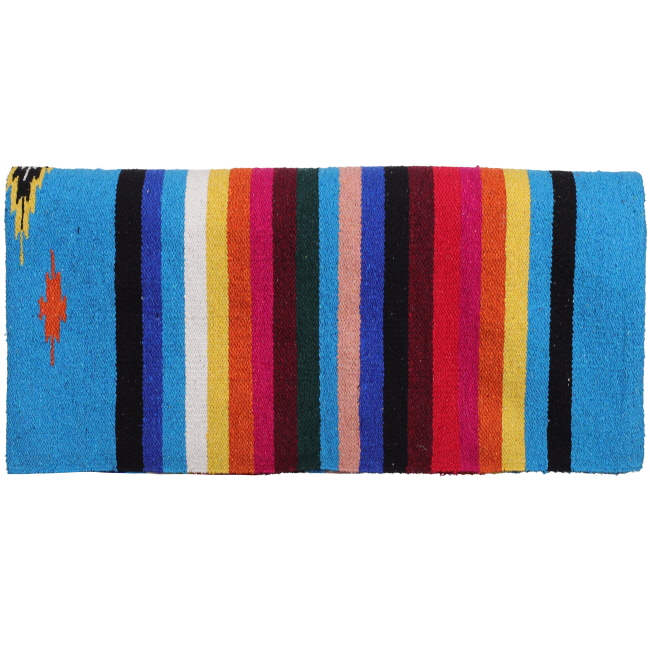 32" x 64" Acrylic Top Saddle Blanket with Serape Design - Turquoise