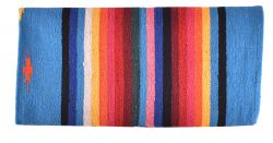 32" x 64" Acrylic top saddle blanket with Turquoise Serape design