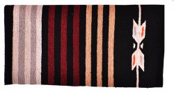 32" x 64" Acrylic top saddle blanket with Black and Burgundy Navajo design