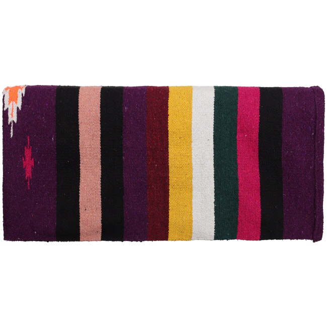 32" x 64" Acrylic Top Saddle Blanket with Serape Design - Purple