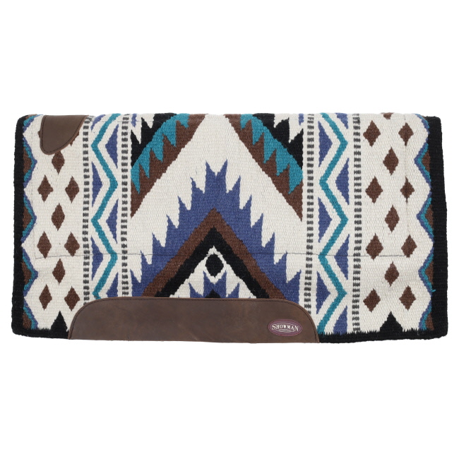Showman 36" x 34" 100% Woven Wool Top Pad with Memory Felt Bottom - Navajo Diamond #2