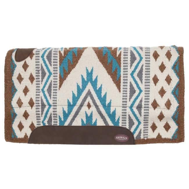 Showman 36" x 34" 100% Woven Wool Top Pad with Memory Felt Bottom - Navajo Diamond #4