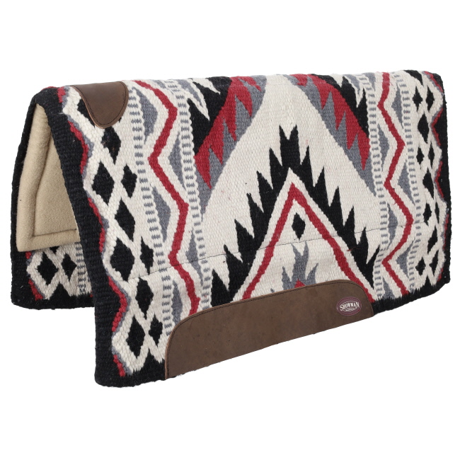 Showman 36" x 34" 100% Woven Wool Top Pad with Memory Felt Bottom - Navajo Diamond #5