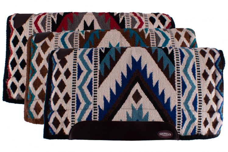 Showman 36" x 34" 100% woven wool top pad with memory felt bottom - Navajo diamond design