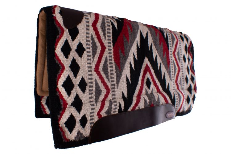 Showman 36" x 34" 100% woven wool top pad with memory felt bottom - Navajo diamond design #7
