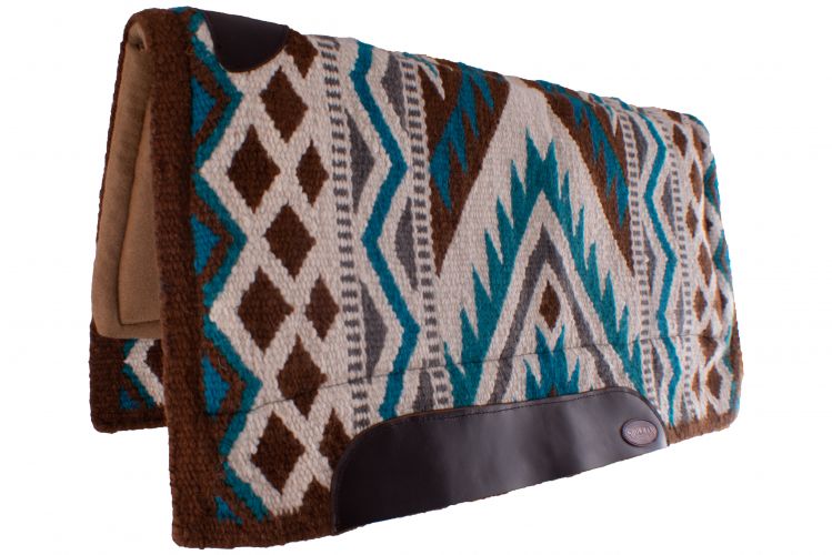 Showman 36" x 34" 100% woven wool top pad with memory felt bottom - Navajo diamond design #5