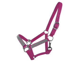 2Ply Medium&#47;Large Pony size nylon halter with crystal noseband and cheeks #6