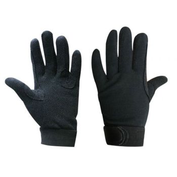 Breathable Cotton Knit Reinforced Riding Gloves with Pebbled Palms