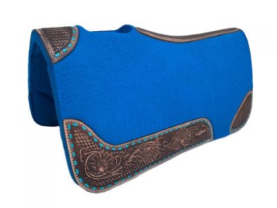Klassy Cowgirl 28" x 30" x 1" Blue Felt Pad with Vented Wither