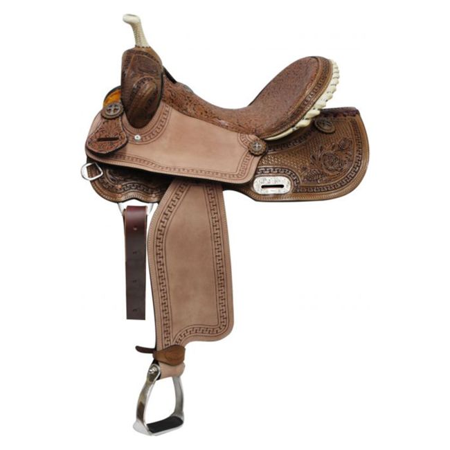 Double T Desert Filigree Barrel Style Saddle - 14, 15, 16 Inch