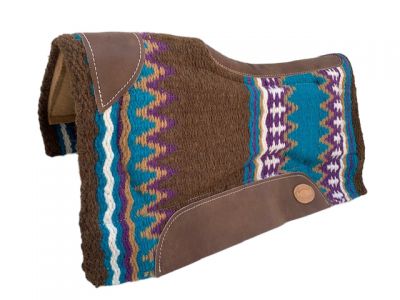 Klassy Cowgirl 28" x 30" Wool Top Memory Felt Bottom Pad - Purple and Blue