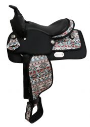 12" Synthetic saddle with Navajo print
