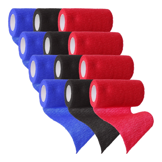4" x 5 Yard Assorted Cohesive Bandage | Sold by the box (12 rolls) - Price is per roll.