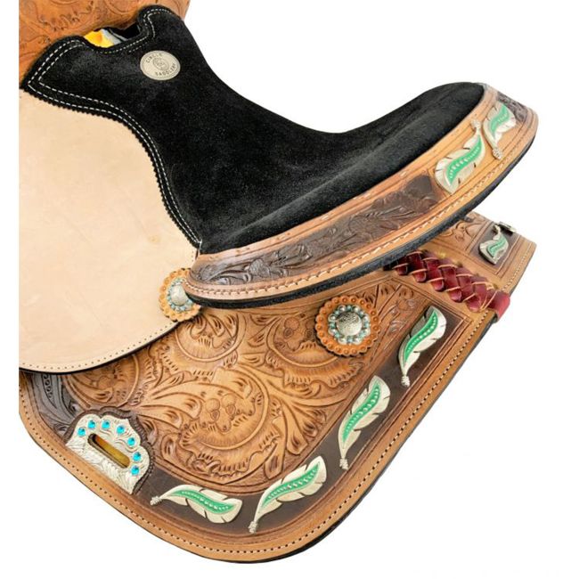 Circle S Wild Feather Barrel Style Saddle - 14, 15, 16 Inch #2
