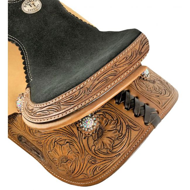 Double T Floral Dash Youth Barrel Style Saddle - 12, 13 Inch #2