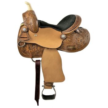Double T Floral Dash Youth Barrel Style Saddle - 12, 13 Inch