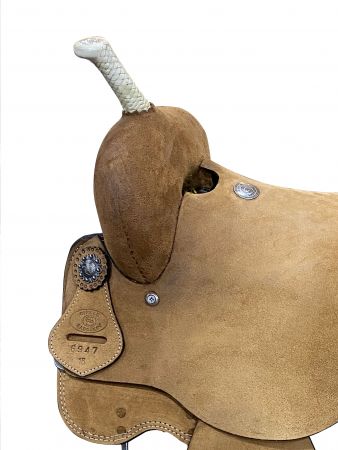 15", 16" Circle S Barrel Style Saddle with Rawhide Trim Accents #3
