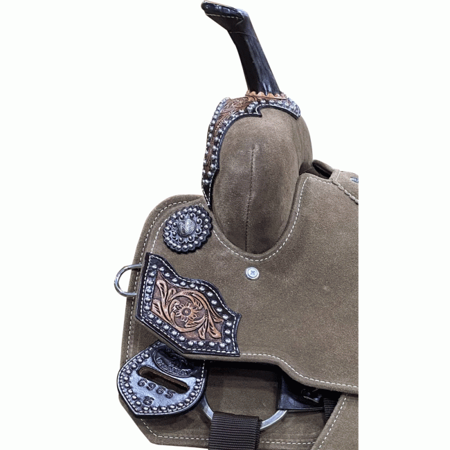 Double T Diamond Aztec Barrel Style Saddle - 14, 15 Inch #3