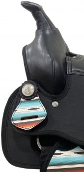 12" Synthetic saddle with Serape print #3