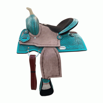 Double T Teal Trails Pony/Youth Saddle - 13 Inch
