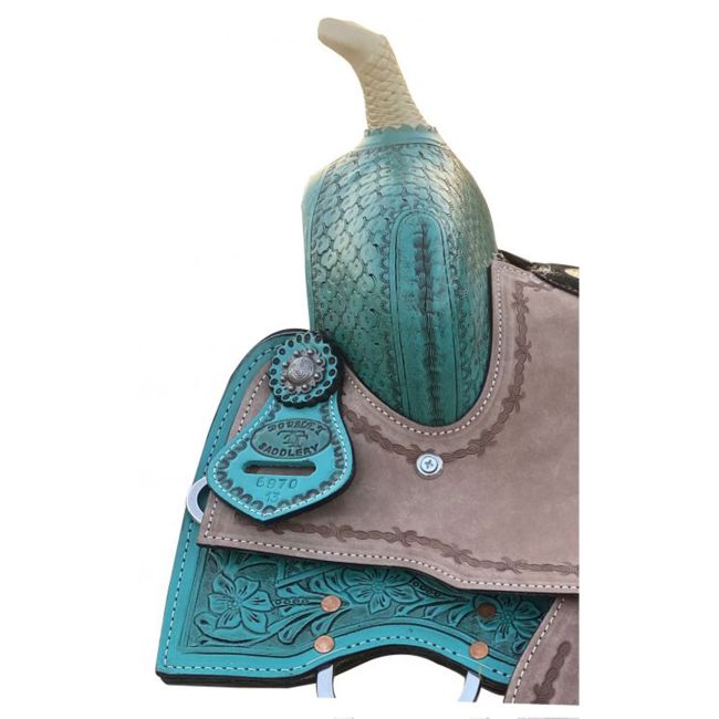 Double T Teal Trails Pony/Youth Saddle - 13 Inch #3