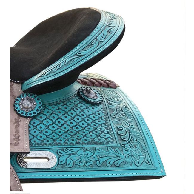 Double T Teal Trails Pony/Youth Saddle - 13 Inch #4
