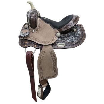 Double T Wildhide Series Cattle Ridge Youth Barrel Style Saddle - 13 Inch