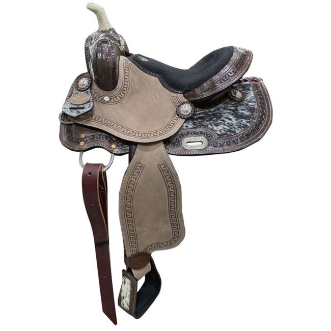 Double T Wildhide Series Cattle Ridge Youth Barrel Style Saddle - 13 Inch