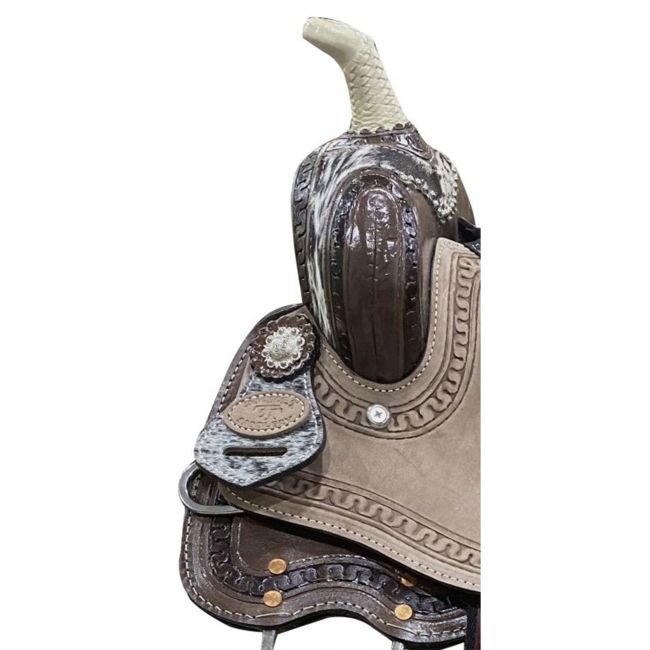 Double T Wildhide Series Cattle Ridge Youth Barrel Style Saddle - 13 Inch #3