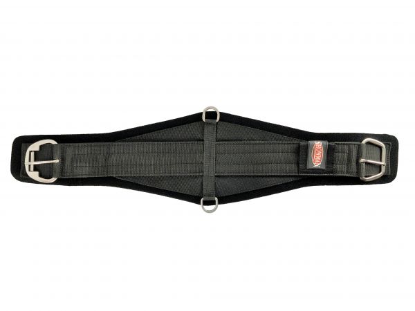 Showman Roper Style Neoprene Sticky girth with flat SS Hardware and roller buckle