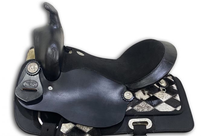 Double T Nylon Cordura Saddle with Suede Leather Seat and Leather Jockeys - 13 Inch #4