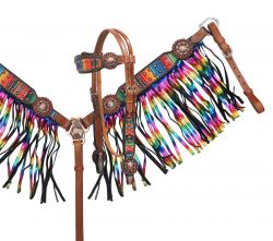 Showman Serape print headstall and breast collar set