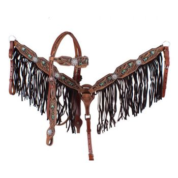 Showman Wild Prairie Browband Headstall and Breastcollar Set