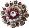 Showman Silver concho with pink and clear crystal rhinestones