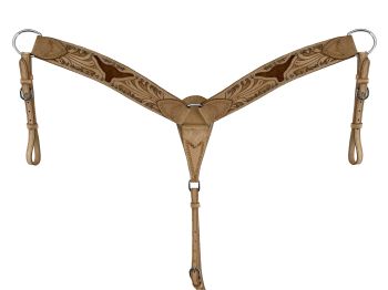 Showman Browband Headstall and Breastcollar Set - Hair on Cowhide Steer #3