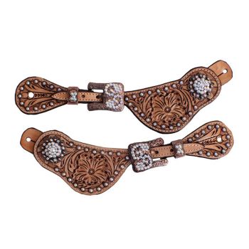 Showman Ladie's Crystal Rhinestone Spur Straps