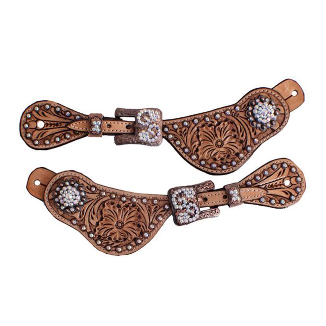 Showman Ladie's Crystal Rhinestone Spur Straps